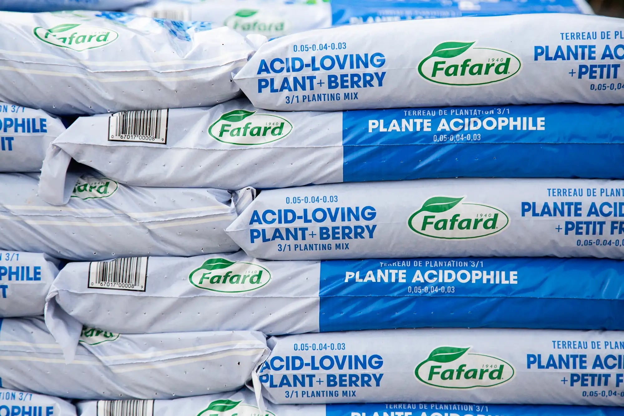 Stack of Fafard acid-loving plant mix soil