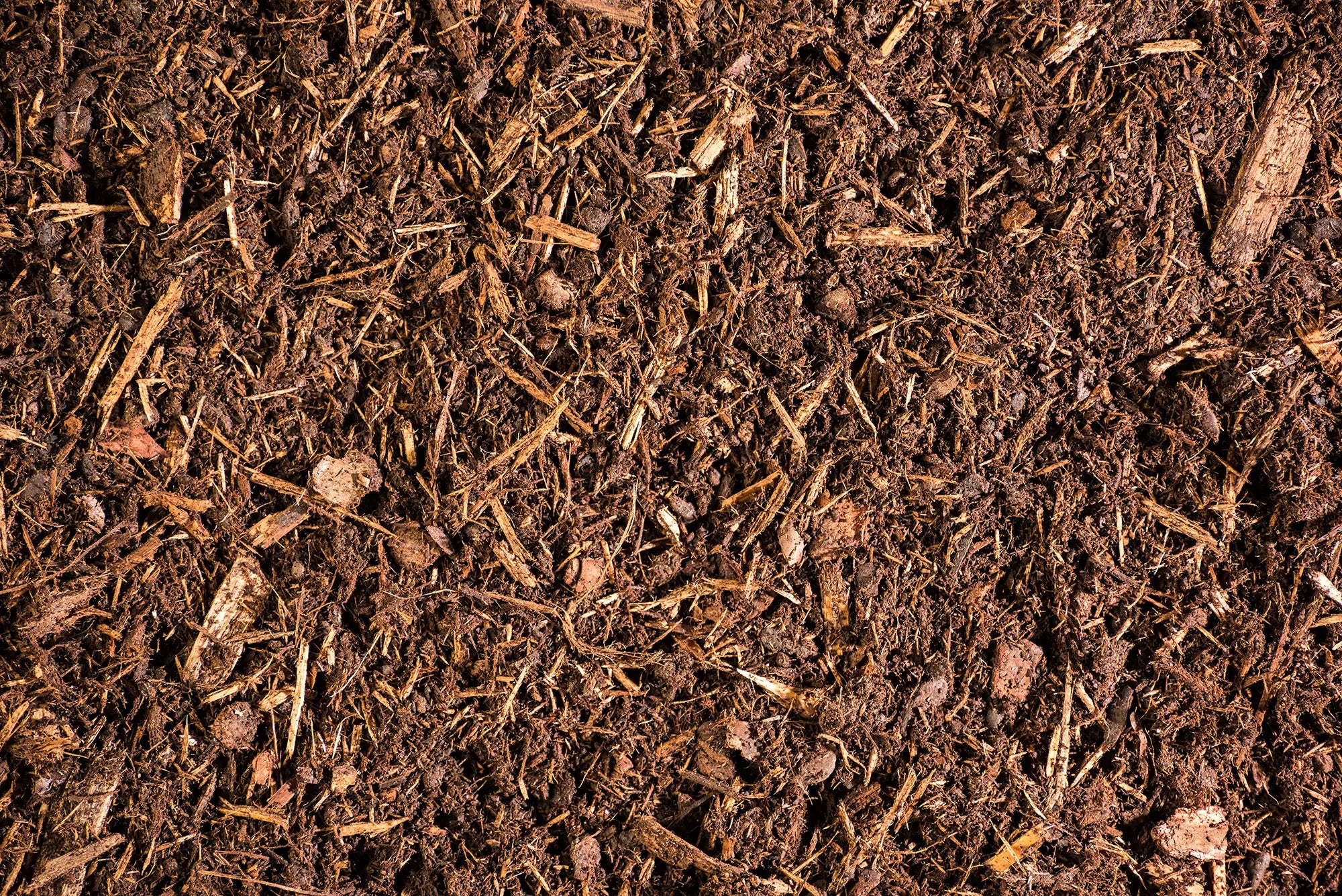 Close-up of natural cedar mulch